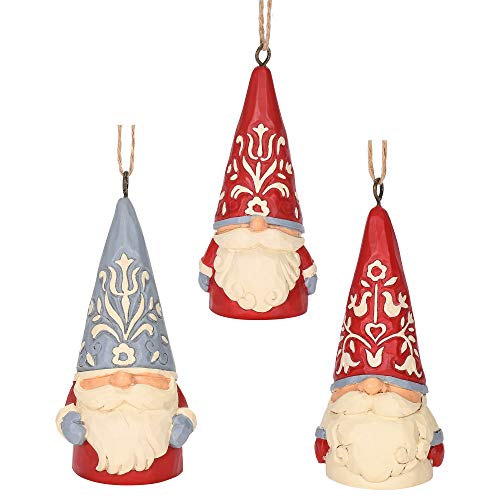 Jim Shore Heartwood Creek Gnome Ornament Set - Nordic Noel Miniature Hanging Decorations