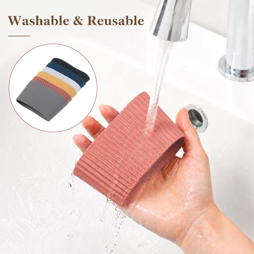 6-Pack Reusable Silicone Cup Sleeves, Heat-Resistant Tumbler Covers
