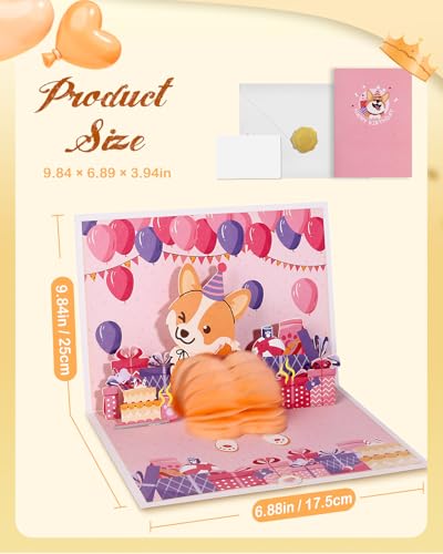 Funny Corgi Shaking Butt Pop-Up Birthday Card - 3D Dog Lover Greeting Card