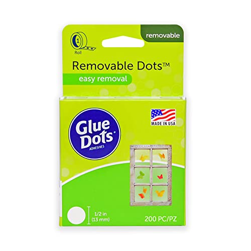 Glue Dots Removable Double-Sided Clear Adhesive Dots 1/2" - 200 Dots, 1 Pack