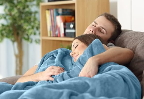 Utopia Bedding Twin Size Soft Fleece Blanket - Washed Blue 90x66 Inch