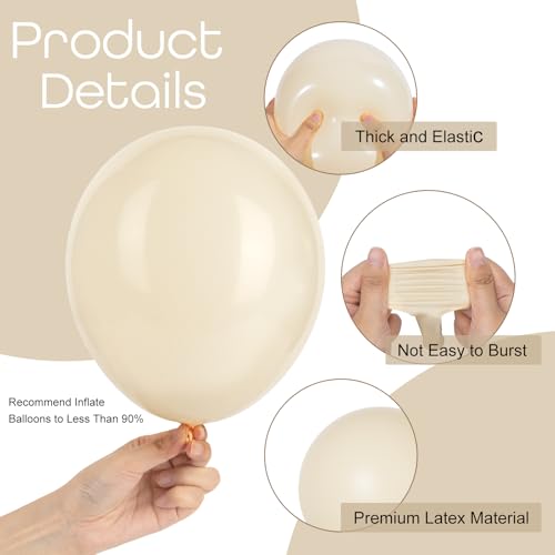 129-Piece Sand White Balloon Arch Garland Kit - Boho Party Decorations