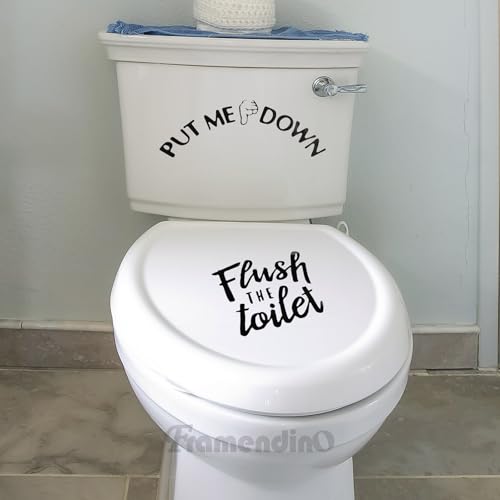 Funny Toilet Seat Stickers - 4 Pack Bathroom Reminder Signs