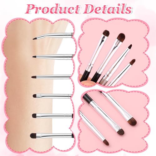 Tweruna 6 PCS Small Eyeshadow Brush Set, Mini Smudge & Detail Brushes