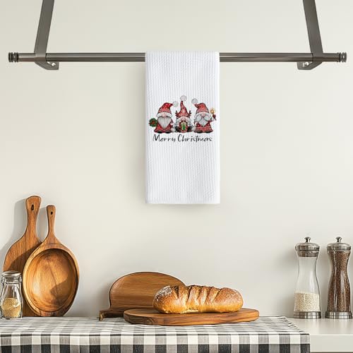 Christmas Kitchen Towels 16x24 Inches Santa Gnomes Holiday Dish Hand Towel