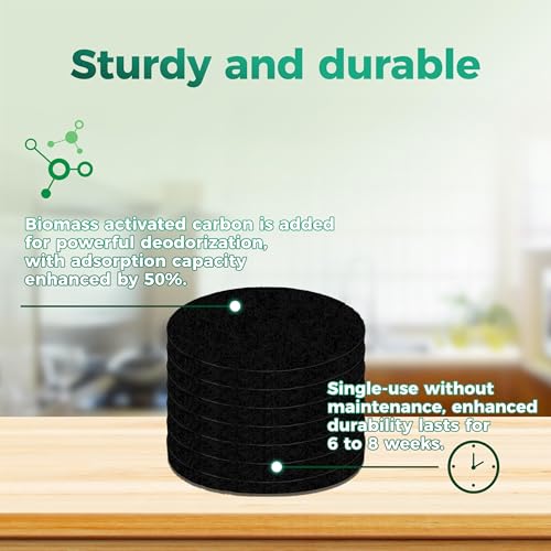 4.5-Inch Charcoal Filters for Kitchen Compost Bin - 7-Pack