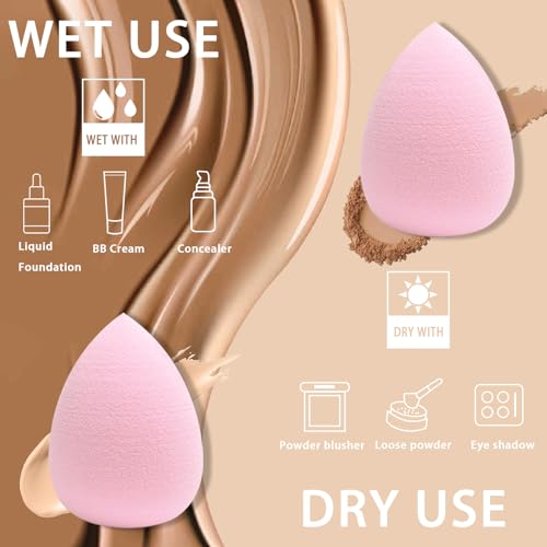 GFOUNS 15 Pcs Makeup Sponge Bulk Set for Liquid, Cream & Powder