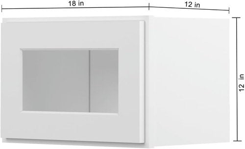 Furinno Shaker Wall Kitchen Cabinet - Single Door Design, Ready to Assemble | 12" D x 18" W x 12" H, White