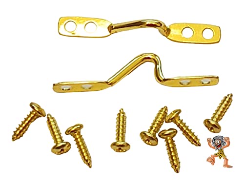 Aanraku Brass Bent Hooks for Stained Glass Panels - 2 Pack