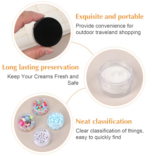 LXUEJIE 4 Pcs 1 oz Leak-Proof Travel Jars with Lids, Plastic Containers