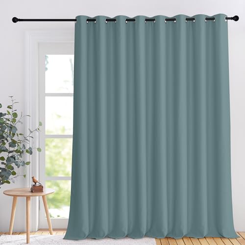 NICETOWN Greyish Blue Room Darkening Curtain Panel - 120"x108"