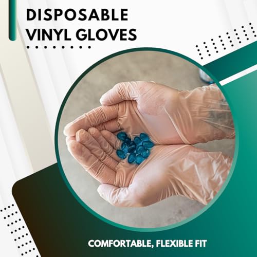 Small Clear Vinyl Gloves - Disposable, Powder-Free, Latex-Free, 100 Pack