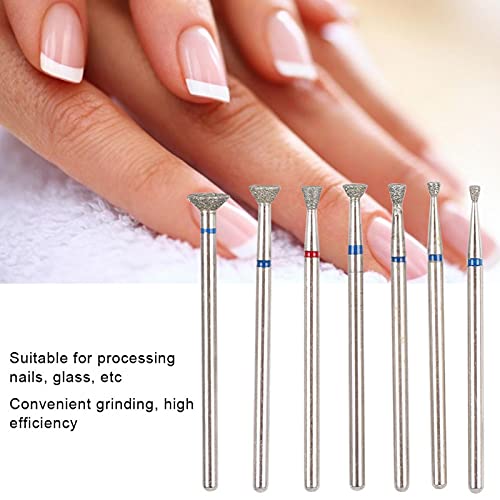 YUYTE 7Pcs Ceramic Nail Drill Bits Set 3/32 Inch for Acrylic Gel Nails