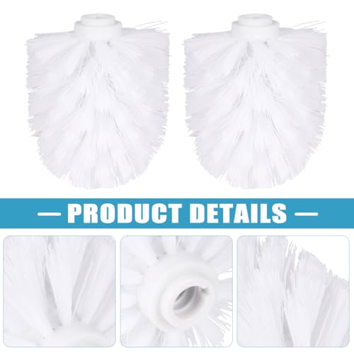 NOVYQREN Toilet Brush Replacement Heads - 2 Pack, White, 12mm Thread