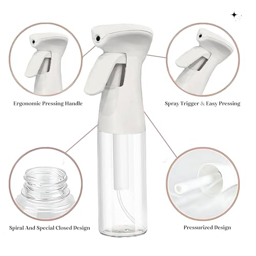 FZE 300ml Continuous Spray Bottle Fine Mist for Hair, Plants and Cleaning