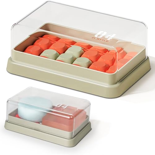 Sage Green Minimalist Shampoo Bar Holder with Drain Tray