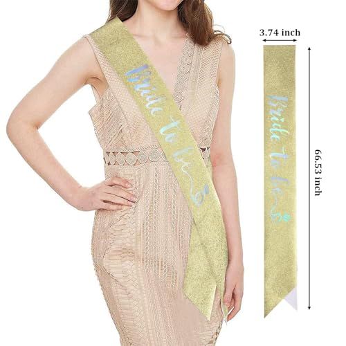Bride To Be Sash & Gold Crown Tiara Set - Bachelorette Party Favors