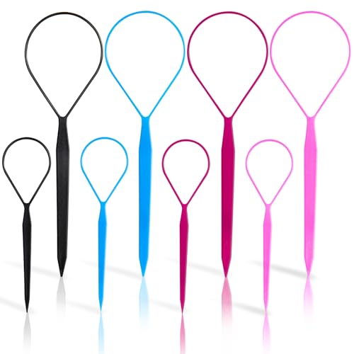 Topsy Tail Hair Styling Tool Set - 8 Piece Ponytail Maker Loop
