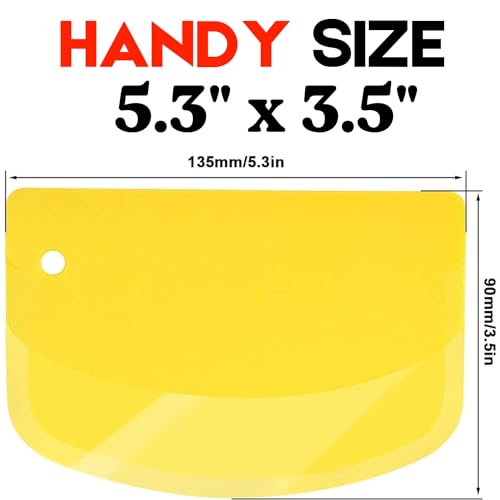 SURDOCA Dough Scraper Set - 3 Food-Grade Plastic Scrapers 5.31x3.64"