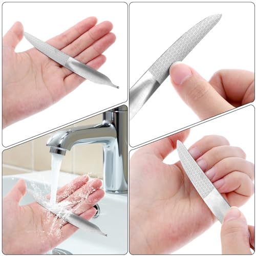 Curved Metal Nail File - Stainless Steel Double-Sided Toenail File