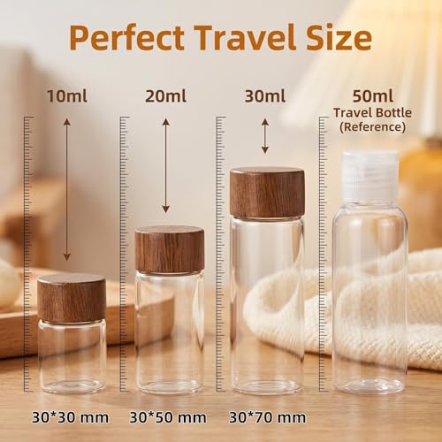 LOLUTIY 6-Piece Mini Glass Airtight Container Set - 10ml, 20ml, 30ml