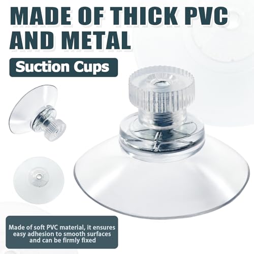 Biaungdo 6 Pack 32mm Suction Cups with Screws - Reusable Clear PVC Holders