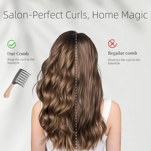 Wide Tooth Comb for Curly Hair Detangling Brush with Wavy Design