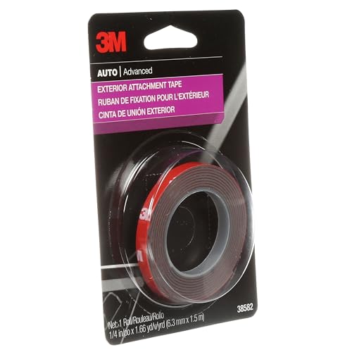 3M Auto Exterior Attachment Tape, 1/4 in x 5 ft - Heavy Duty Double-Sided