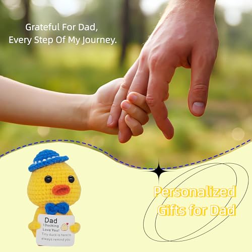 Handmade Crochet Mini Duck for Dad | Funny Birthday Gift