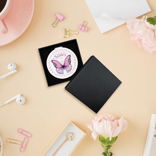 Sister Compact Mirror Butterfly Motivational Pocket Makeup Mirror