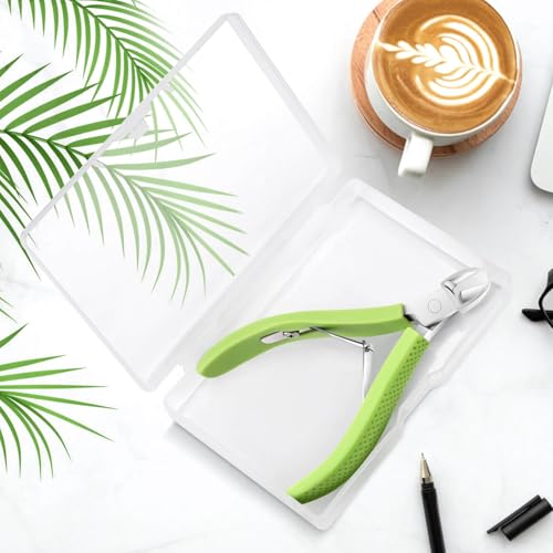 TEAORB Professional Cuticle Trimmer - Stainless Steel Nail Nipper with Silicone Handle