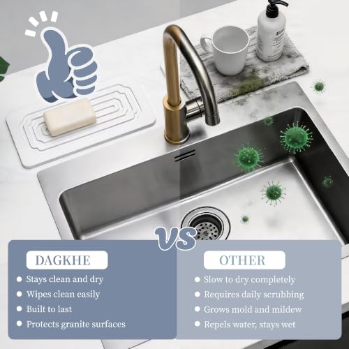2 PCS Quick-Drying Diatomite Stone Tray - White Water Absorbent Sink Mat