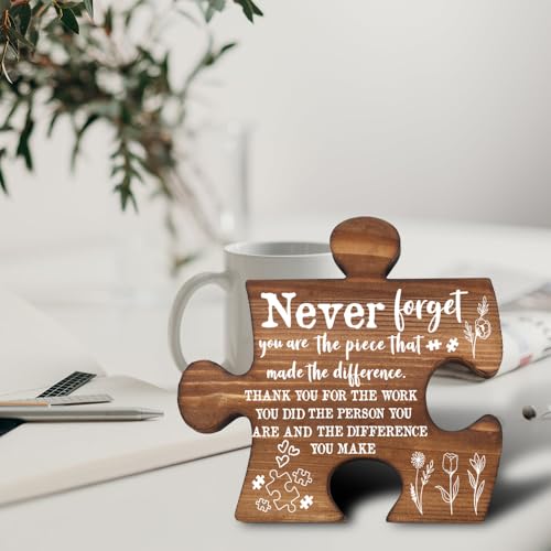 Never Forget Puzzle Piece Plaque - Inspirational Appreciation Gift for Women