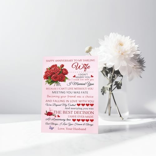 Heartfelt Wedding Anniversary Card for Wife - UUEFKTN