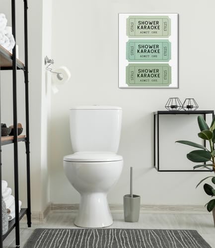 Funny Shower Karaoke Wall Art Print - Multicolor E Bathroom Decor 8x10 Framed