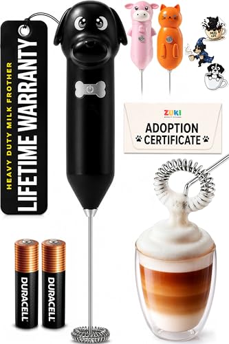 Zulay Kitchen Dog Milk Frother – Adorable Design for Lattes & Cappuccinos