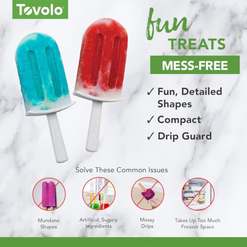 Tovolo Stackable Silicone Popsicle Molds with Drip Guards - 4 Pack
