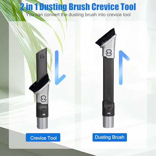 2-in-1 Crevice & Duster Tool for Shark Vacuums - Extended Reach Brush Attachment