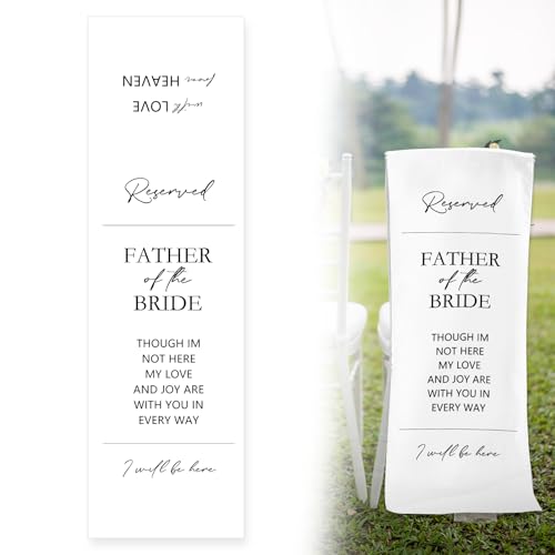 White Wedding Reserved Sign for Chairs - Premium Fabric Decoration
