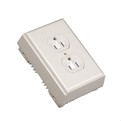 Wiremold Non-Metallic Raceway Outlet Kit - 1-Gang Ivory Box & Receptacle