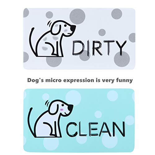 MUDOR Dog Dishwasher Magnet - Clean Dirty Sign with Strong Magnet