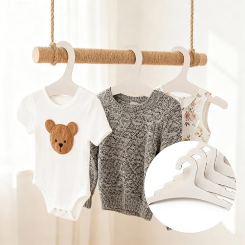 10-Pack Anti-Slip Wooden Baby Hangers for Newborns & Toddlers