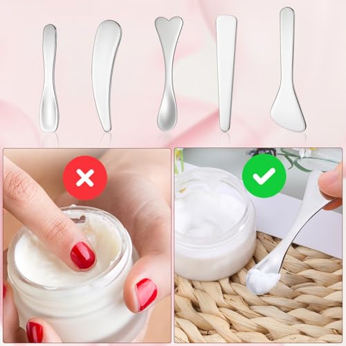 5pcs Stainless Steel Makeup Spatula Set for Skincare & Beauty