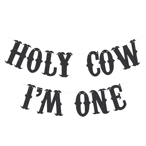 Holy Cow I'm One Birthday Banner - Western Farm Theme Decoration