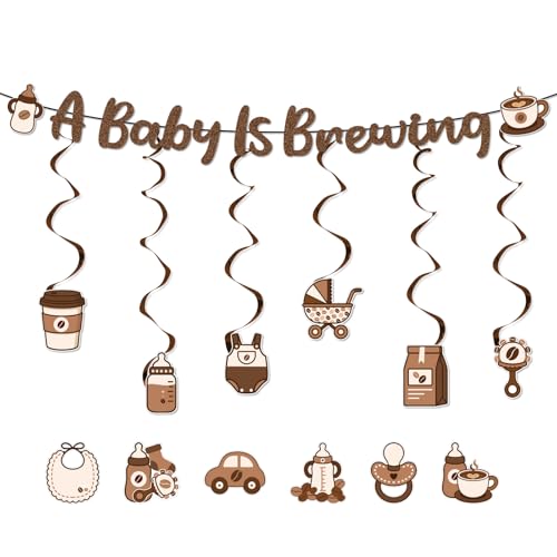 Coffee-Themed Baby Shower Banner Set - 'A Baby Is Brewing' Decorations