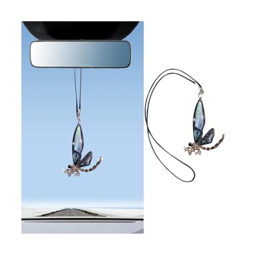 Dragonfly Car Pendant - Crystal Rhinestone Rear View Mirror Decoration