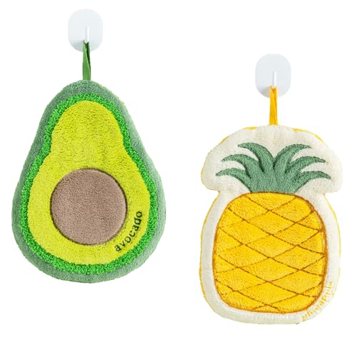 Cute Fruit-Shaped Hand Towels - 2 Pack Reusable Kitchen & Bathroom Towels