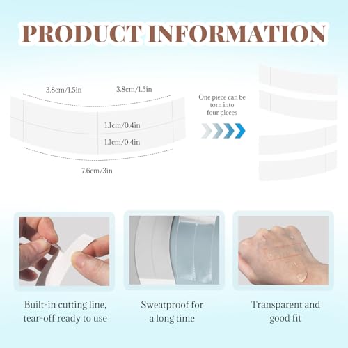 BOROLA Clear Wig Tape - 10-Pack Sweat-Proof Invisible PU Adhesive Strips