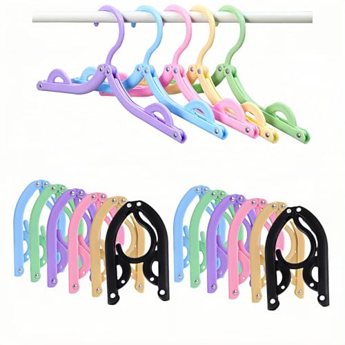 12 Pcs Travel Folding Hangers - Portable Anti-Slip Clothes Drying Rack
