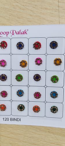 Crystal Bindi Book 120 Round Forehead Decors for Traditional Party Wear